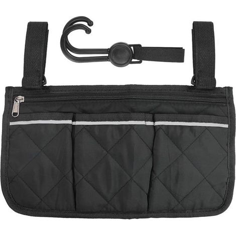 Sacs de rangement pour fauteuil roulant Lot de 2 Nylon imperméable Avec bandes réfléchissantes Pour scooters et dispositifs de mobilité (1/5)