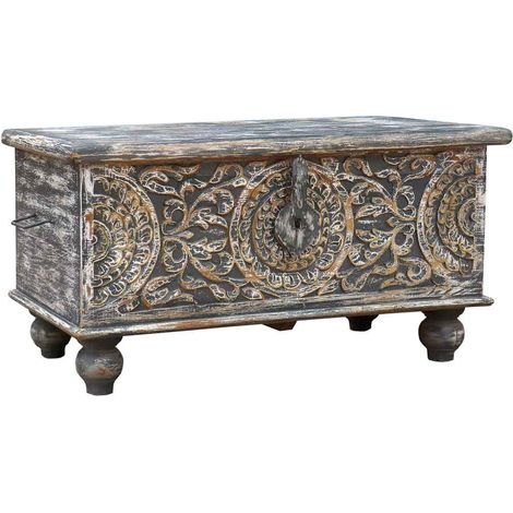 Baúl de madera acabado artesanal 89x44x46h cm (1/3)