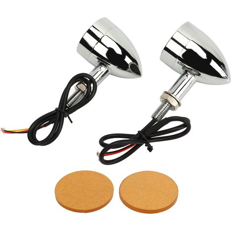 Clignotants Moto 10mm Ultra Lumineux Robustes, Indicateurs de Direction pour Suzuki, Remplacement pour Bobber Chopper, Paire de Feux de Signalisation (1/5)
