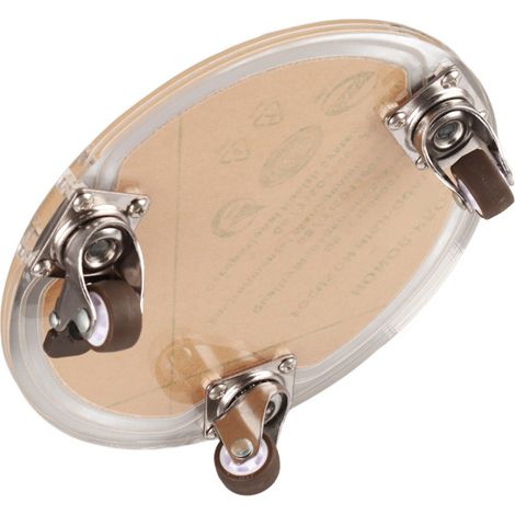 Plateau rond transparent en acrylique avec roulettes, support mobile pour pots de fleurs, climatiseur, radiateur et purificateur, 20 cm extérieur, 17,5 cm intérieur, hauteur 4,5 cm, 3 roues, charge 25 (1/5)