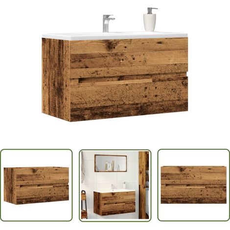 vidaXL Bad-Hängeschrank Altholz-Optik 80x38,5x45 cm Holzwerkstoff (1/5)