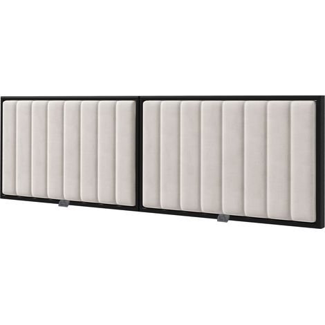 HOMCOM Testata Letto Matrimoniale in Velluto Imbottita Larghezza 180cm Crema (1/5)