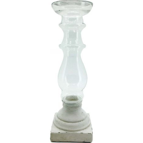 Vimin Box Portacandela Cemento Bianco D 21,5 Cm H 81 Cm