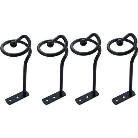 Lot de 4 embrasses de Rideaux décoratives en métal Noir pour Rideaux (1/5)
