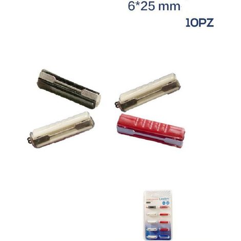 Trade Shop - SATZ 10 STÜCK DOPPELFLACHSICHERUNGEN AUTO MOTORRAD MOTORROLLER 6X25MM 5A/8A/16A/20A/25A/30A XC-1316 - (1/2)