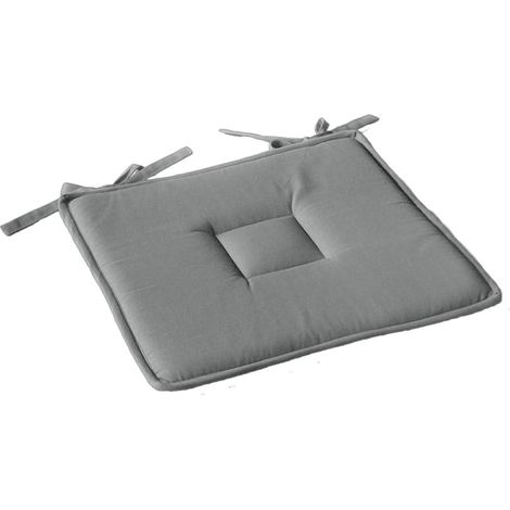 Galette de Chaise Uni "Panama" 40x40cm Gris Clair
