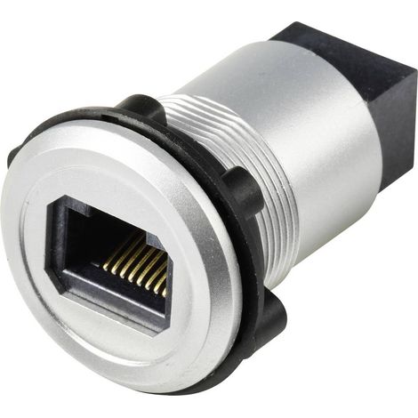 TRU COMPONENTS Presa da incasso TRU COMPONENTS RJ45/CAT5, presa/presa, plastica, argento TC-14378444 Presa Presa da inc (1/3)