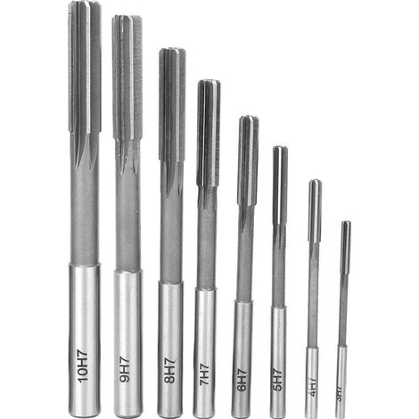 Ensemble de 8 alésoirs en acier rapide de précision à queue droite, accessoires d'alésage H7 (1/5)