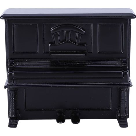 Piano miniature en bois pour maison de poupée à l'échelle 1:12, accessoire de décoration noir (1/5)