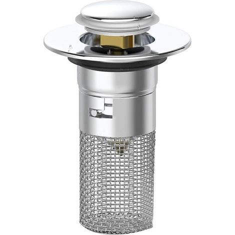 Desagüe de lavabo con cesta coladora extraíble - Desagüe de bañera antiatascos - Crezuo