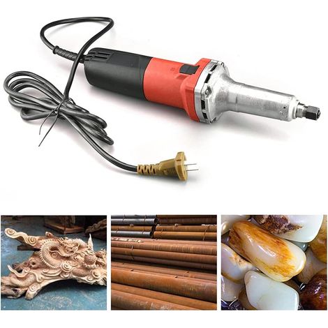 Ponceuse droite 600 W, pince de serrage Ø 6 mm, ponceuse pour meuler, fraiser et ébavurer avec 3 embouts de ponçage (1/5)