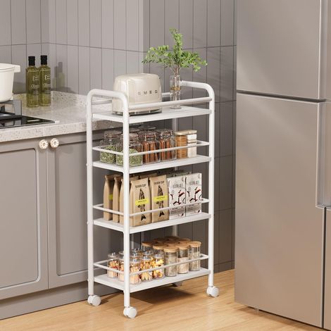 Chariot de Rangement à 4 Niveaux pour la Cuisine avec roulettes Étagère de Cuisine, Étagère Étroite (24 x 40 x 85 cm), cuisine, salle de bain, pour cuisine, salon, salle à manger, salle de (1/5)