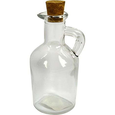 Bottiglia mini in Vetro con Beccuccio Versatore Tappo in Sughero  100 ml per Olio e Aceto Menage Cucina condimenti aromi e liquidi da cucina o da tavola