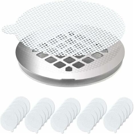 25 pièces filet de piège à cheveux autocollants jetables attrape-cheveux douche vidange attrape-cheveux net autocollants pour (1/5)