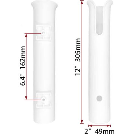 One-piece nylon plastic fishing rod holder, white fishing rod holder with a tube, boat and yacht accessories, fishing boat--DTEKGAZ