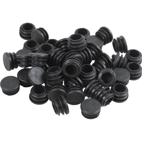 Embouts ronds en plastique pour pieds de table et de chaise, avec tube nervuré, 22 mm de diamètre, 50 pièces par paquet. (1/5)