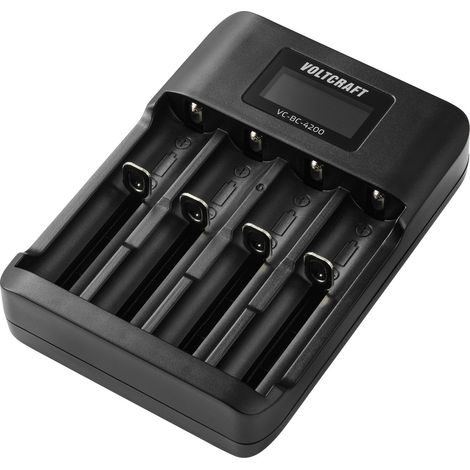 VOLTCRAFT VC-BC-4200 Chargeur de piles rondes NiMH, Li-ion LR6 (AA), LR03 (AAA), LR8 (AAAA), 18650,