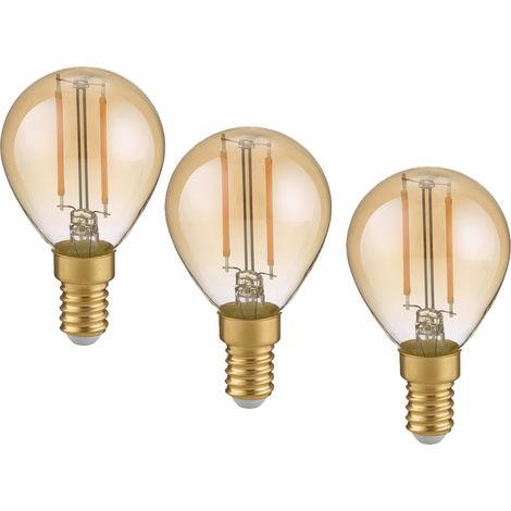 E14 Filament LED 3Stk. - 2 Watt, 225 Lumen, warmweiß, Ø 4cm - nicht dimmbar (1/4)