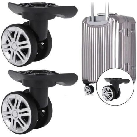 Roulette de valise, paire de roues pivotantes pour bagages Roulettes pivotantes pour valise Repalcement A19 Roues à double rangée muettes (1/5)