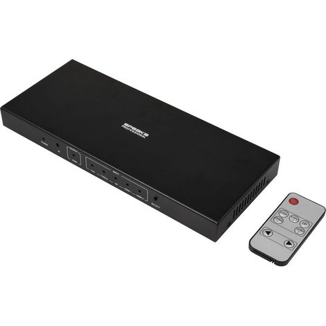 SpeaKa Professional SP-HDPS-300 5 Porte Switch HDMI Con telecomando, Contenitore in metallo, Display a LED , Controllab (1/5)