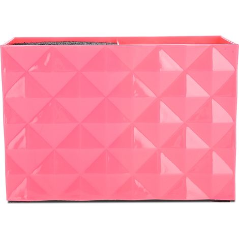 Boîte de rangement pour accessoires de coiffure : ciseaux, peigne, pince à cheveux, organisateur de coiffeuse (rouge) (1/5)