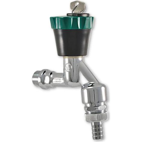 Schlösser Auslaufventil Wasser-Safe 1/2" Abschliessbar mit Belüfter und Schlauchverschraubung chrom (1/4)