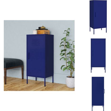 Lagerschrank Marineblau 42,5x35x101,5 cm Stahl - Schreibtischschubladen - Metallregal - Garderobenschrank - Wohnzimmermöbel - Regal Blau (1/5)