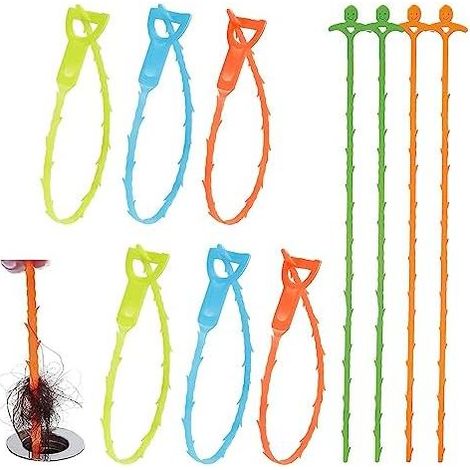 10-teiliges Abflussreinigungs-Set, Abflussspiralen, Spiralreinigungswerkzeug für Küchenspüle, Badezimmer, Badewanne, drehbare Abflüsse - (1/5)