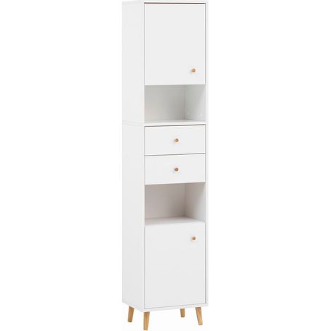 Badezimmer Hochschrank BELFORT-80 in weiß matt (1/4)