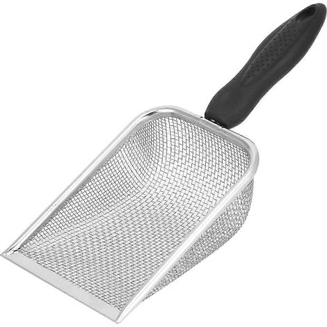 Tamis à sable en acier inoxydable, maille 2x2 mm, pour hamsters, oiseaux et reptiles - Pelle métallique pour sable et déjections (1/5)
