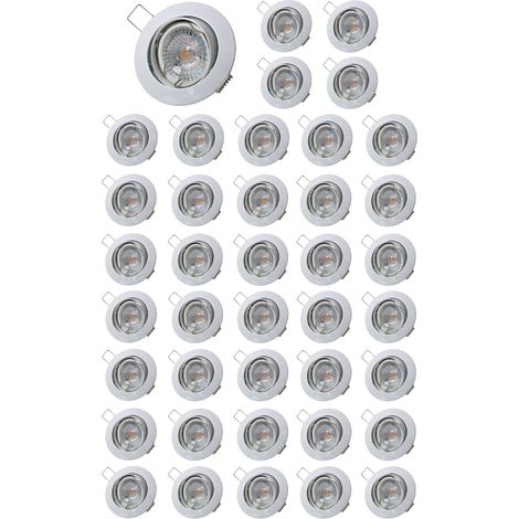 Lot de 40 Spot led ronde blanc orientable 38° blanc chaud (1/4)