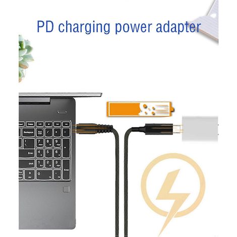 Câble USB Type C PD, convertisseur d'alimentation CC avec prise jack 5,5 x 2,5 mm pour -- (1/5)