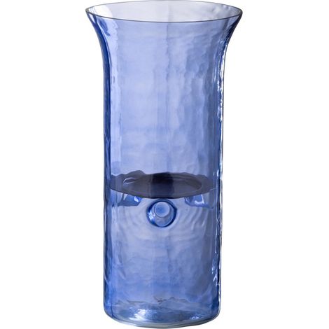 Photophore Étroit en Verre "Tarifa" 30cm Bleu