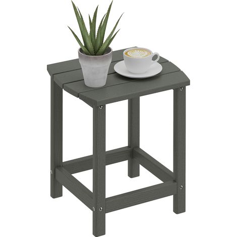 Gartentisch, Wetterfest Balkontisch aus HDPE, Esstisch Outdoor Campingtisch für Garten Terrasse Balkon 48x37x46 cm Grau
