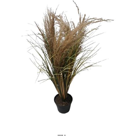 Herbe large artificielle en pot isolepsis factice H 60 cm D 45 cm (1/3)