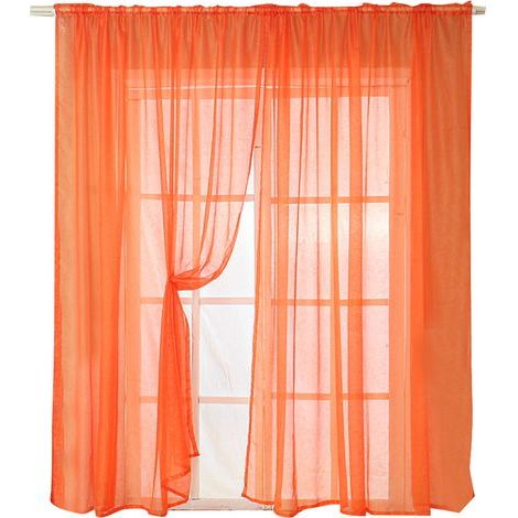 2er-Set: Elegante, hochwertige, lichtdurchlässige Vorhänge für Wohn- und Schlafzimmer (Orange) – 100 x 200 cm (1/5)