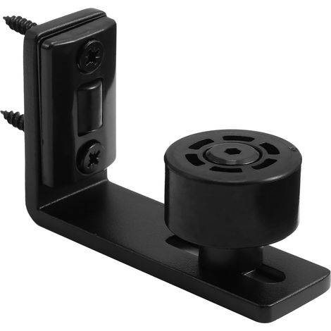 Guide de sol pour porte de grange coulissante acier carbone, noir (1/5)