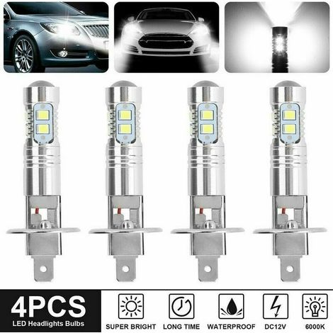 Feux De Brouillard LED H1 - 6000 K - 200 W Par Paire - Étanche IP68 - Installation Sans Modification - Lot De 4 (1/4)
