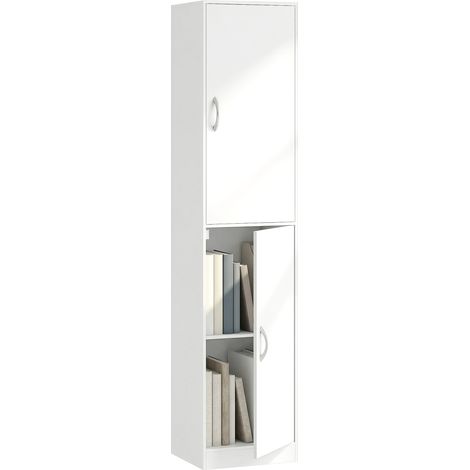 Étagère haute 180 cm, bibliothèque 5 niveaux ajustables moderne pour chambre ou bureau.