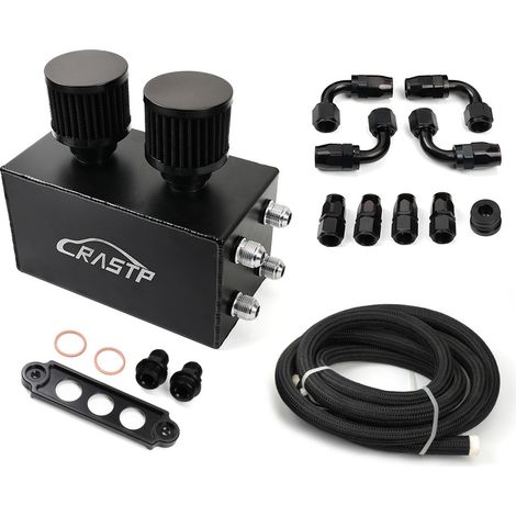 Car modification parts 2L engine oil breather can kit AN10 connector 3m oil hose oil can combination - - (1/4)