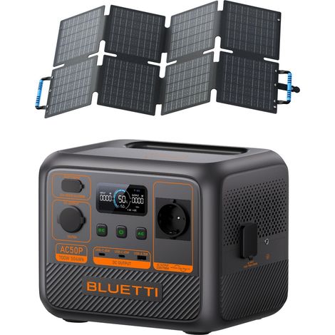 Kit BLUETTI Premium 50(AC50P) con Pannello Solare 60W - 504Wh, Generatore Solare 1x700W
