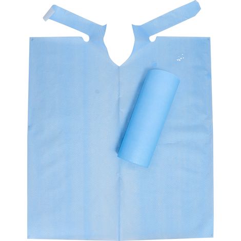 80 bavoirs jetables bleus pour dentiste, salon de beauté, restaurant, imperméables, patients et personnes âgées, 50 x 60 cm. (1/5)
