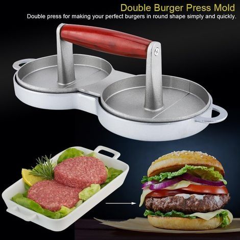 Doppel-Hamburgerpresse, Küchengeräte aus Aluminiumlegierung (1/4)
