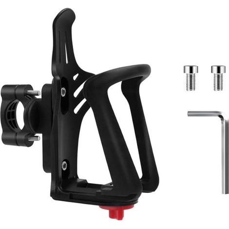 Universal Black Bike Bottle Holder Adjustable Bottle Holder for Bottles from 50 to 75 mm 360° Rotation Handlebar Holder and Frame for Mountain Bike Road Bike Includes Mounting Tool (1/4)