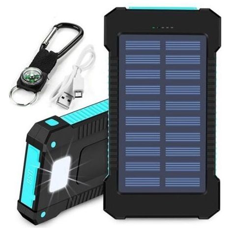 Outdoor-Powerbank, Solarladefunktion, externes Ladegerät für iPhone/iPad und andere Smart-Geräte