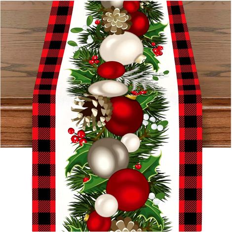 TAPIS ROULANT DI NATALE con motivo PALLE DI NATALE 33x273 cm