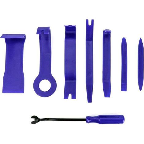 Juego de 8 herramientas para desmontar piezas de coches, herramienta de palanca para radio, audio, interior, molduras, salpicadero y tablero. (1/5)