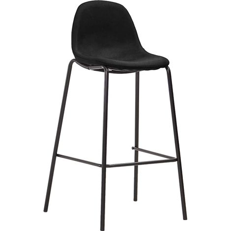 Maison Exclusive - Taburetes de cocina 2 unidades tela negro (1/5)