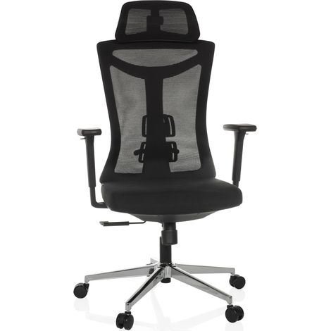 Bürostuhl / Drehstuhl KAMIAK Rücken Netzstoff / Sitz Stoff schwarz hjh OFFICE