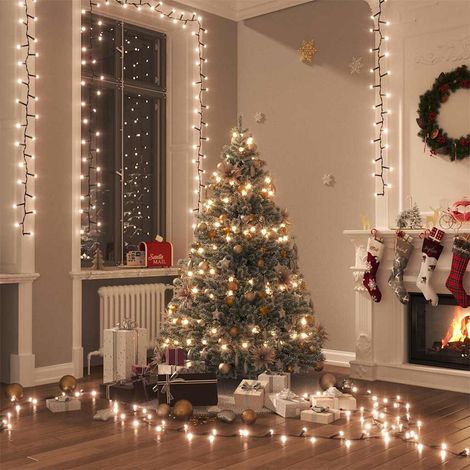 Guirlande lumineuse Moderne - Guirlande à LED extérieur et interieur compacte avec 400 LED Blanc chaud 13 m PVC BV690628 - BonneVie (1/5)